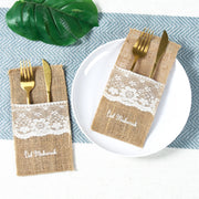 5pcs Linen Cutlery Bag