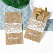 5pcs Linen Cutlery Bag