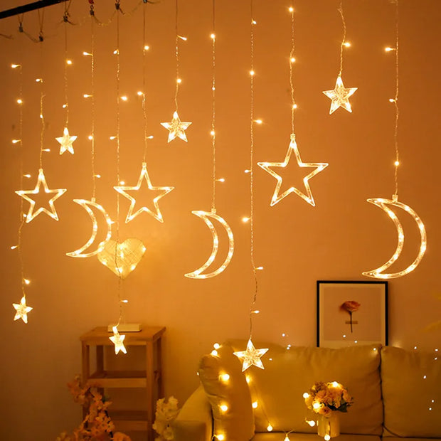 3.5M Star Moon Curtain Garland